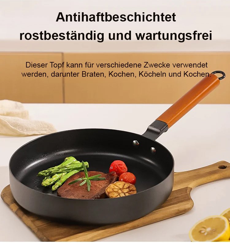 Hochpräzise Bratpfanne aus nitriertem Feineisen ohne Beschichtung