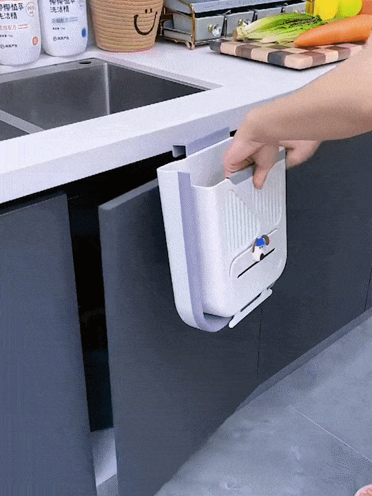 Wiszący składany kosz na śmieci