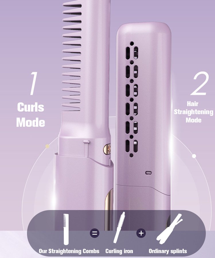 (Ionic Hair Straightener) Dual-Use Curling and Straightening Iron