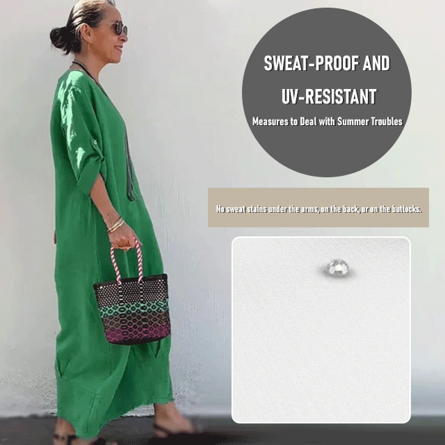 Cotton Linen Casual Solid Color Pocketed Round Neck Long Jumpsuit