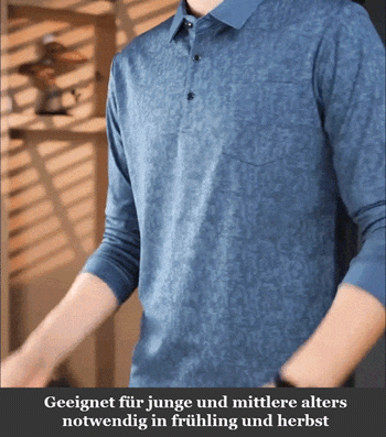 Lässige Mode Revers Langarm-Poloshirt