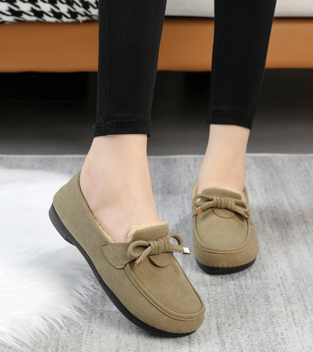 Chaussures décontractées à doublure en peluche à enfiler