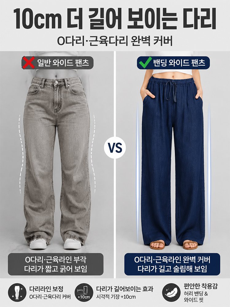 26SS 허리밴드 루즈핏 드레이프 데님팬츠