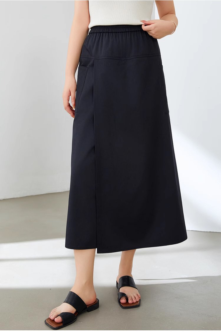 하이웨이스트 캐주얼 와이드 치마바지