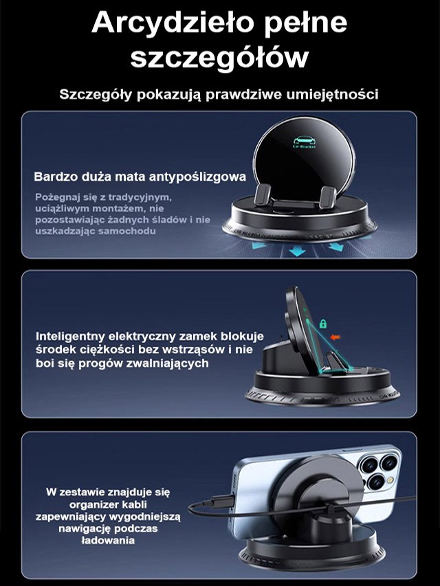 【AI Inteligentny Czujnik】Wielofunkcyjny Uchwyt na Telefon Komórkowy