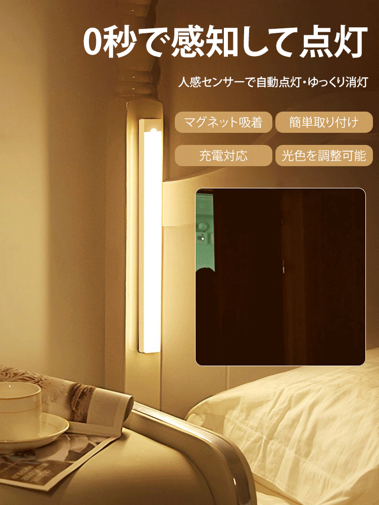 マグネット吸着人感センサーライト