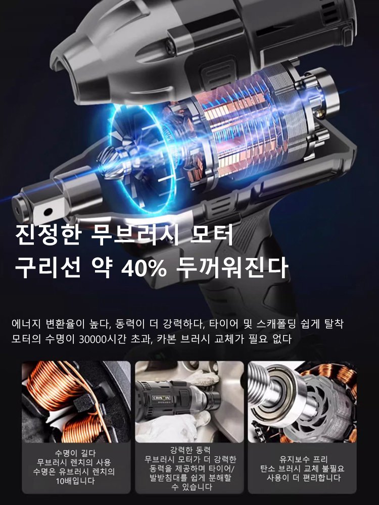[노동 크게 절약] 전동 리튬배터리 무선 스패너