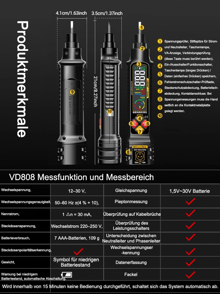 Intelligenter Spannungsprüfstift