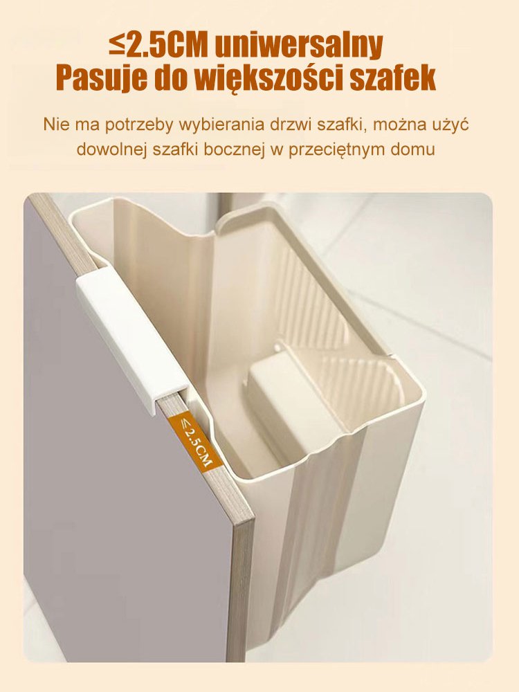 Wiszący składany kosz na śmieci