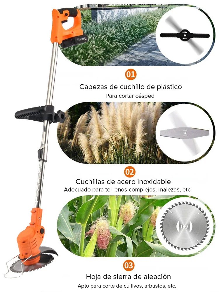 【Garantía de 10 años】Cortacésped de jardín ligero con batería de litio