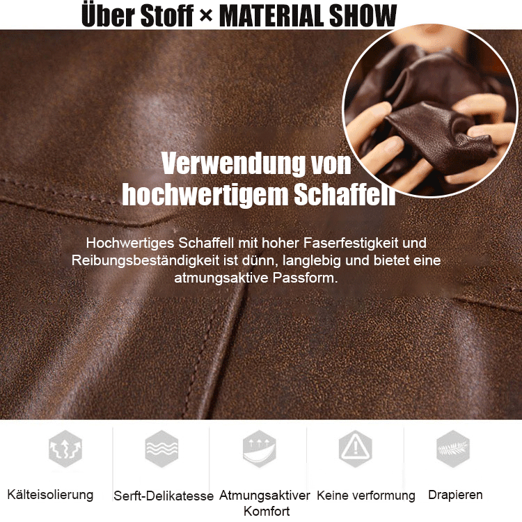 Vintage Revers Lederjacke Männer