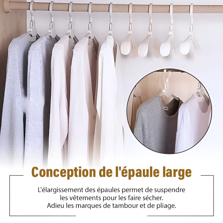 Cintre magique à élargissement automatique du rebond