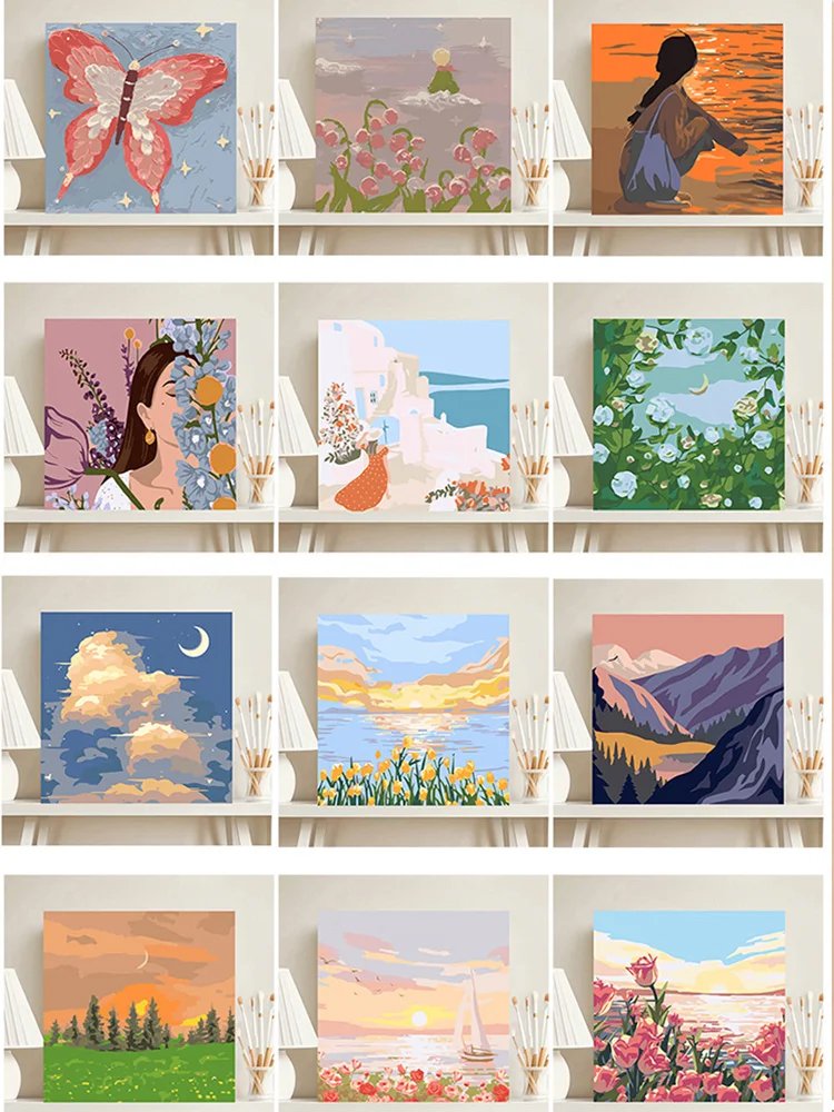 Digitales Ölgemälde, handgemachtes dekoratives Gemälde zum Selbermachen