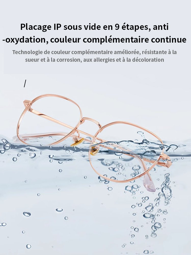 Lunettes de lecture de beauté anti-rayonnement anti-lumière bleue dorées
