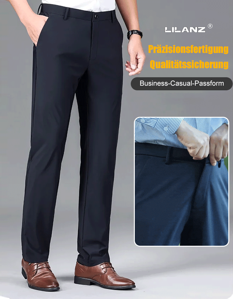 Gerade Business-Hose aus Samt für Herren