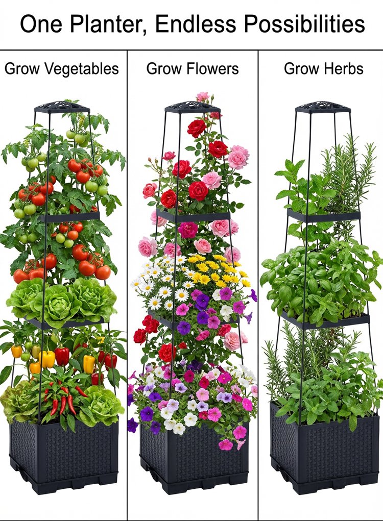 Close-up of sturdy materials of garden box