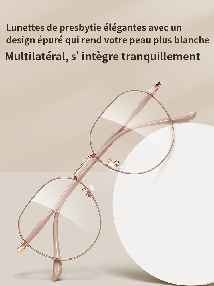 Lunettes de lecture de beauté anti-rayonnement anti-lumière bleue dorées