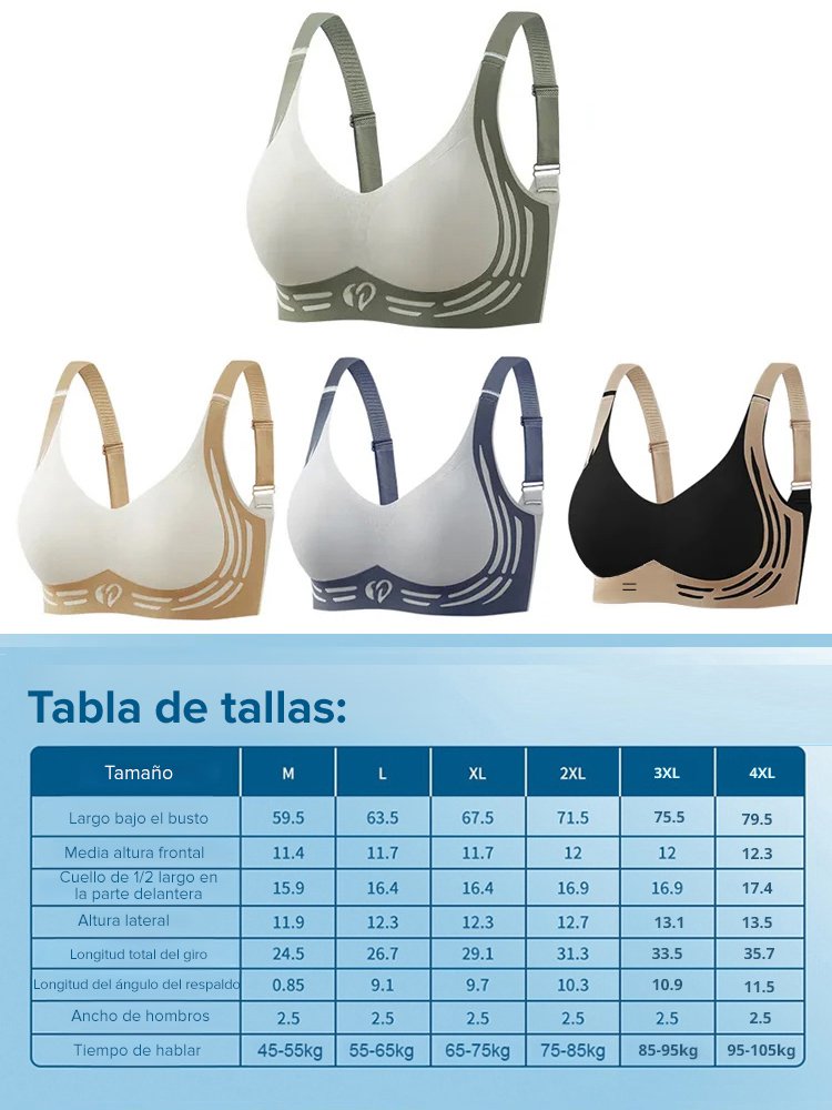 Sujetador sin costuras con realce y corazones a contraste