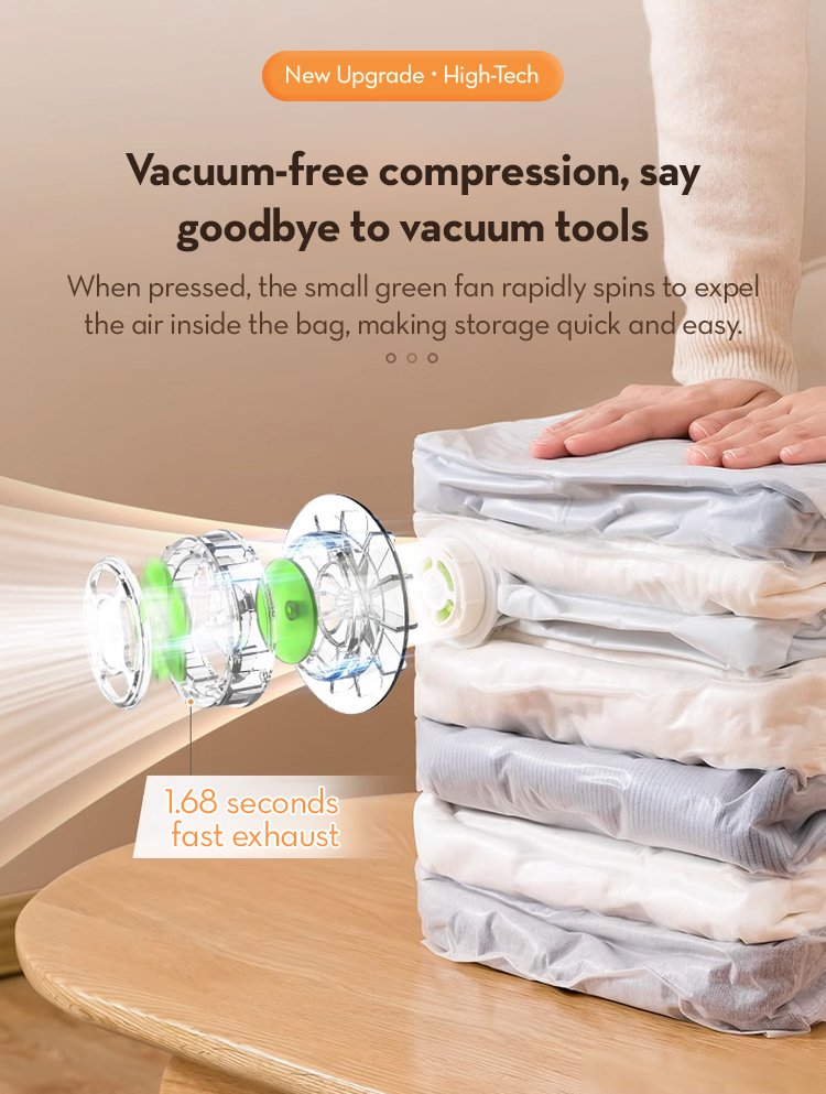 No Vacuum 3D Storage Compression Bag for household use