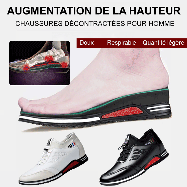 Men's casual and comfortable shoes with elevated height inside