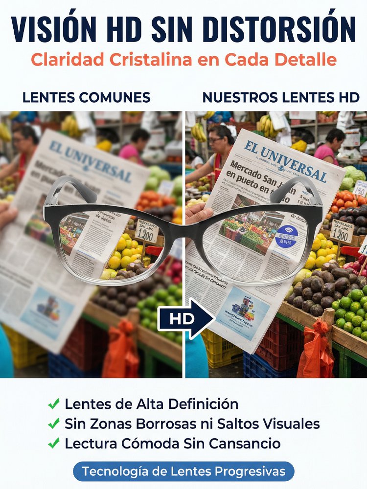 Gafas de lectura inteligentes con zoom HD y patas de resorte