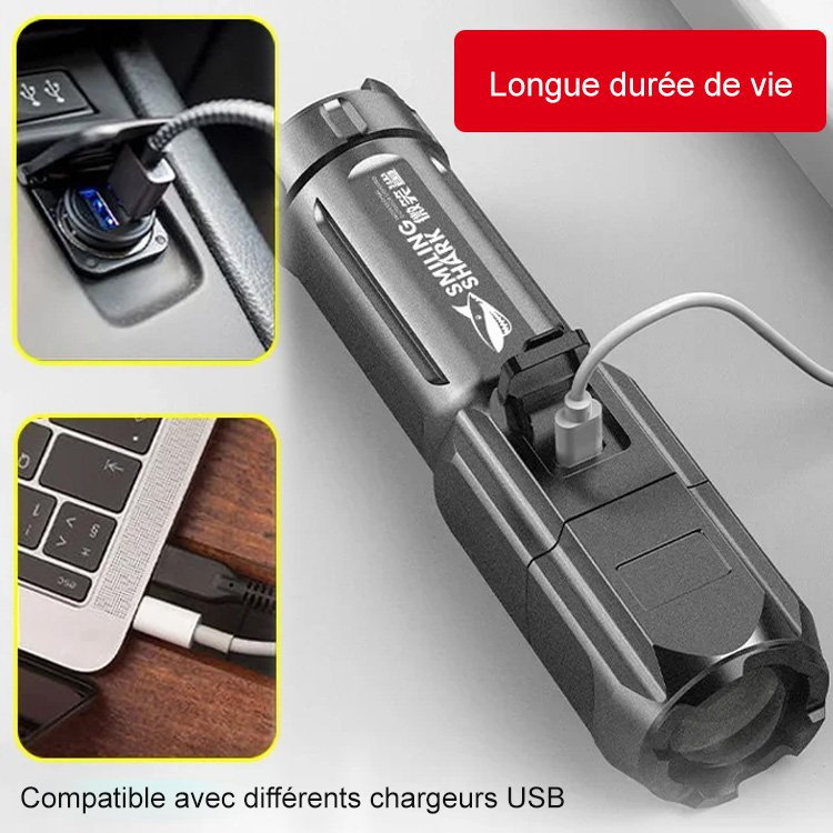 Lampe de poche zoomable à haute luminosité