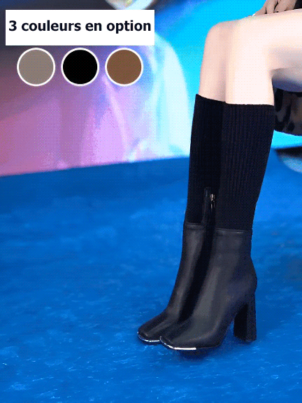 Bottes de chaussettes à deux vêtements extensibles de style britannique pour femmes