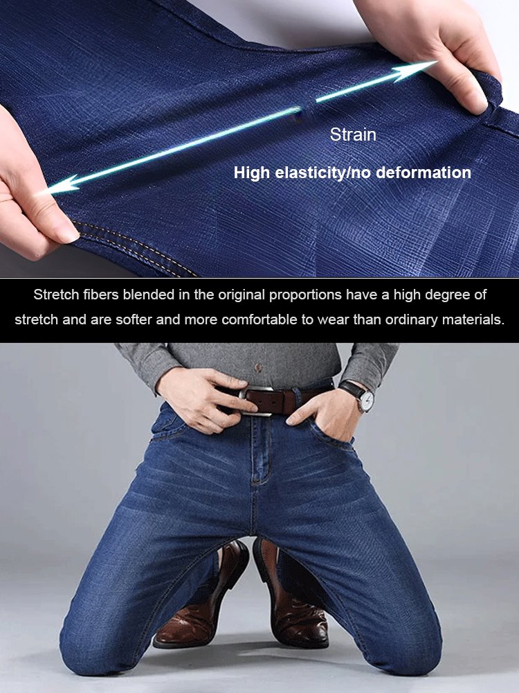 Loose Straight Elastic Warm Velvet-lined Jeans