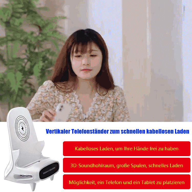 Vertikaler Desktop-Ständer für kabelloses Schnellladen