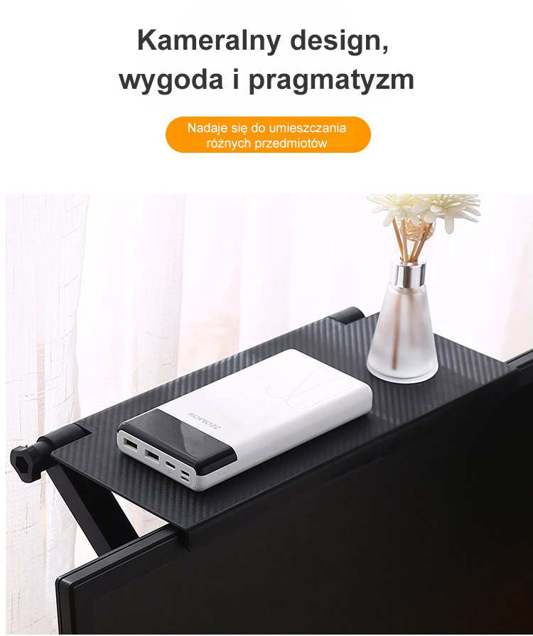 Łatwa w montażu półka na dekoder