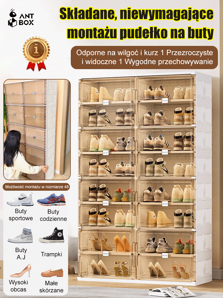 Składana szafka na buty bez instalacji