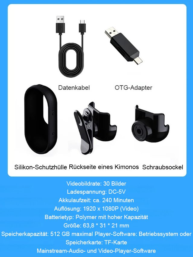 HD Magnetische Daumensportkamera