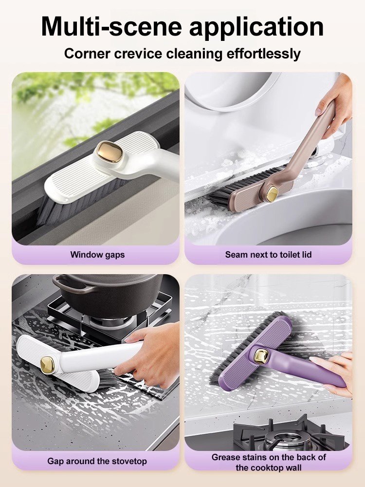 Rotatable crevice brush [with built-in small clip]