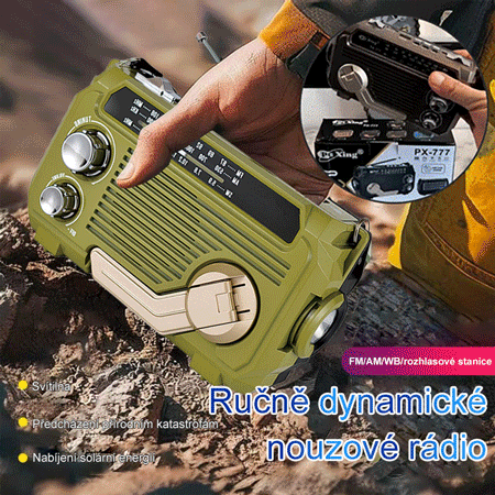 Nouzové ruční dynamo rádio