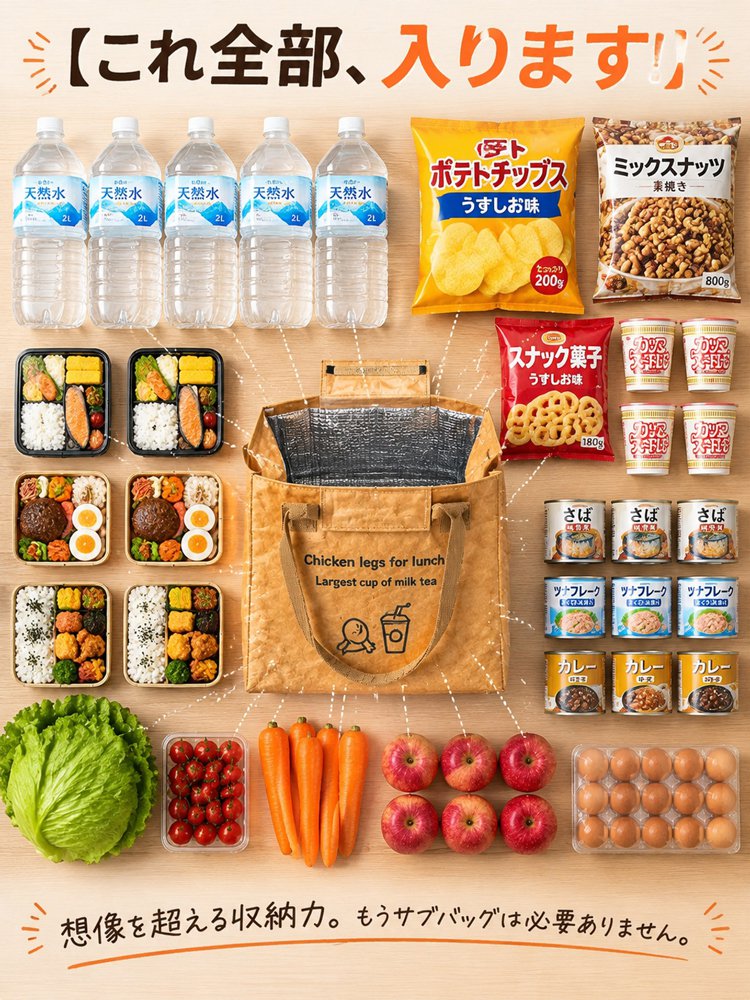 【保温・保冷】大容量・防水ランチバッグ