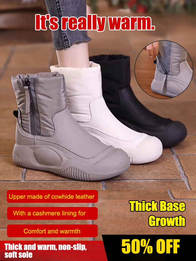 Women's handmade soft leather casual high top shoes