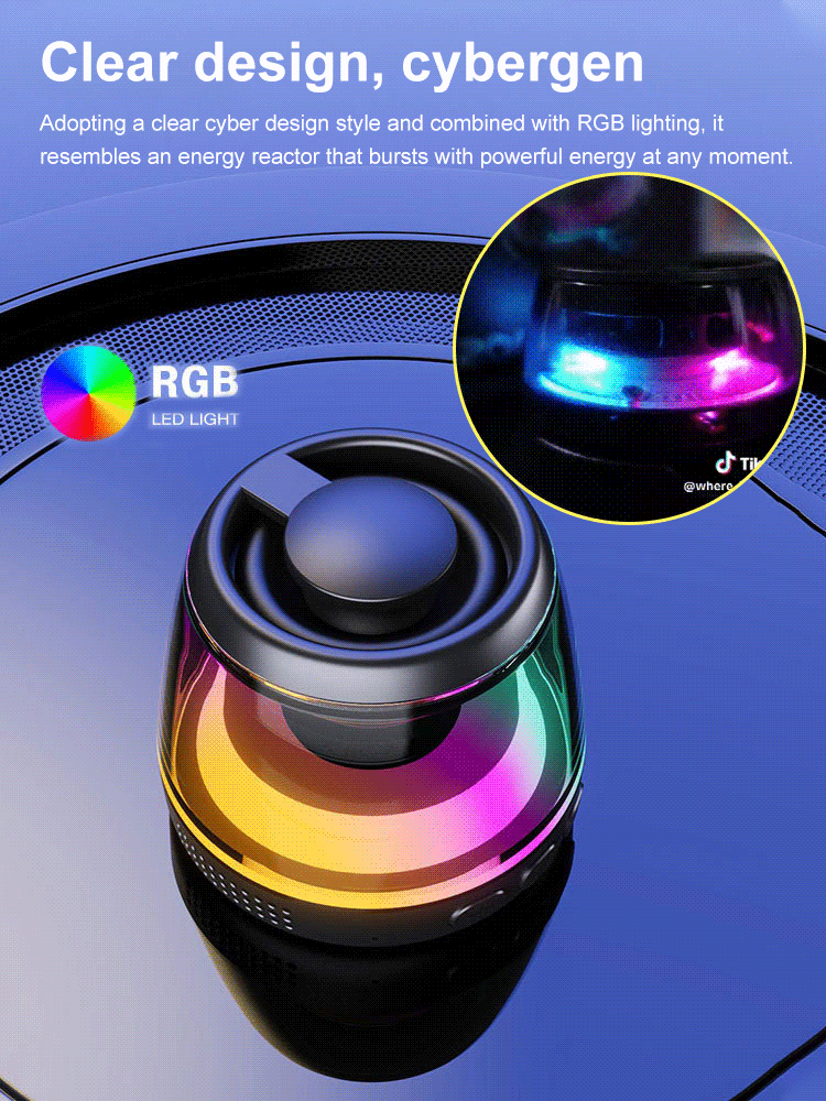 Magnetic Bluetooth Speaker with RGB Colorful Lighting