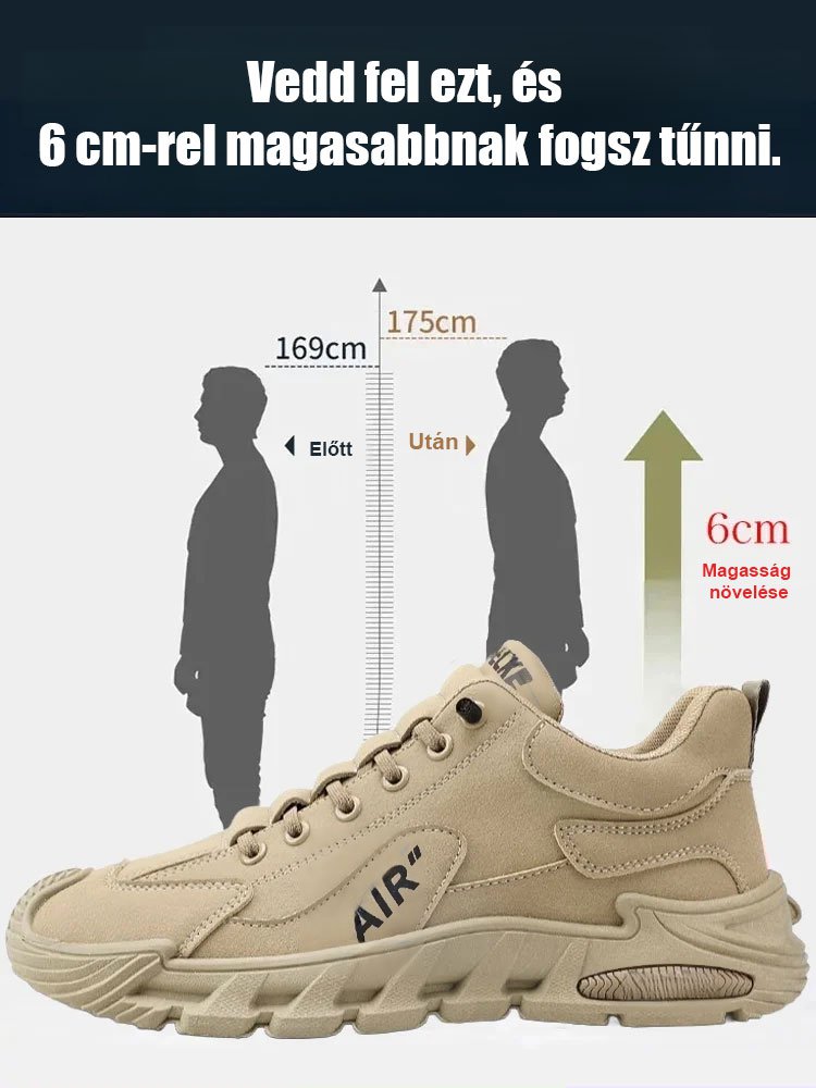 5 cm-es férfi alkalmi vastag talpú munkáscipő