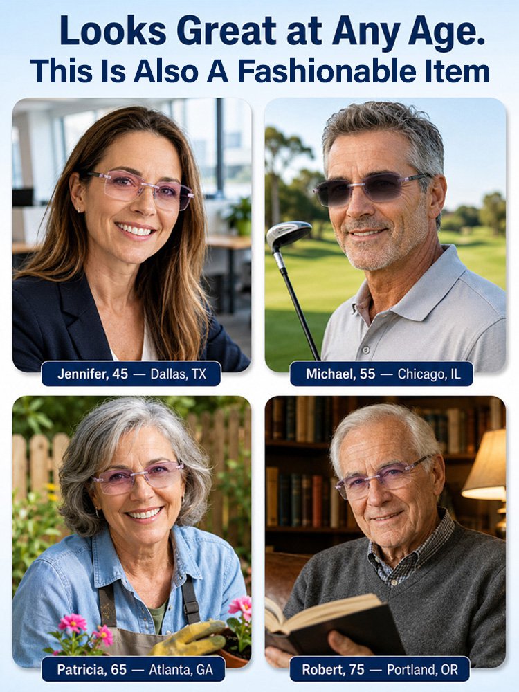 No eye exam needed, lifelong use, America's first smart zoom tech restores your 20‑year‑old vision !