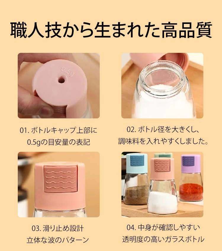 定量プレス式調味料ボトル