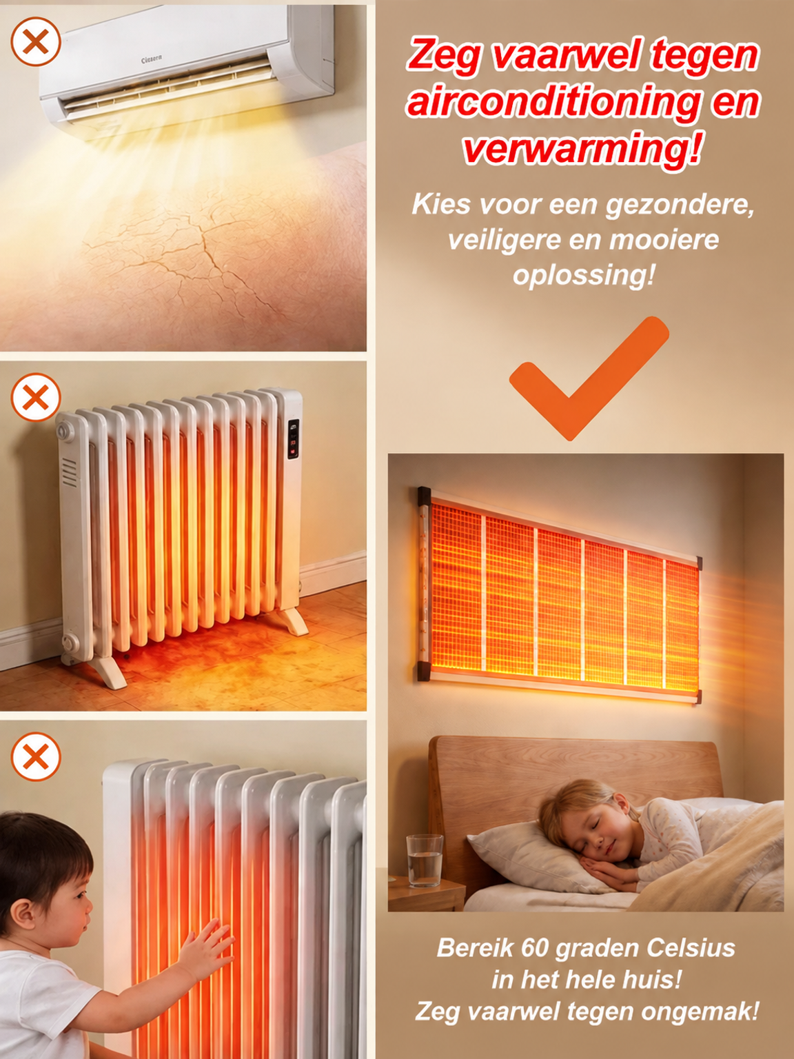 Wall heater for office and living space