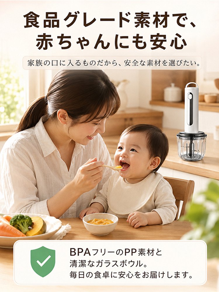 コンパクト多機能コードレスミキサー