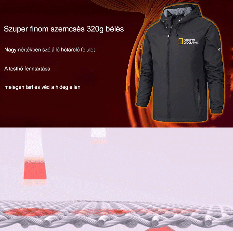 Tavaszi-őszi-téli kényelmes szélálló melegítő kabát
