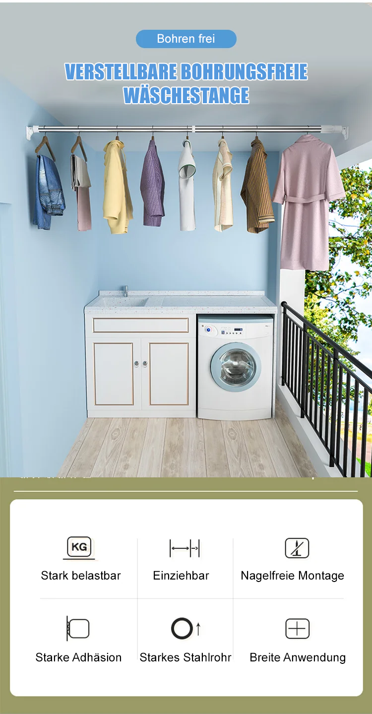 Keine durchstanzende Kleiderstange aus stabilem Metall