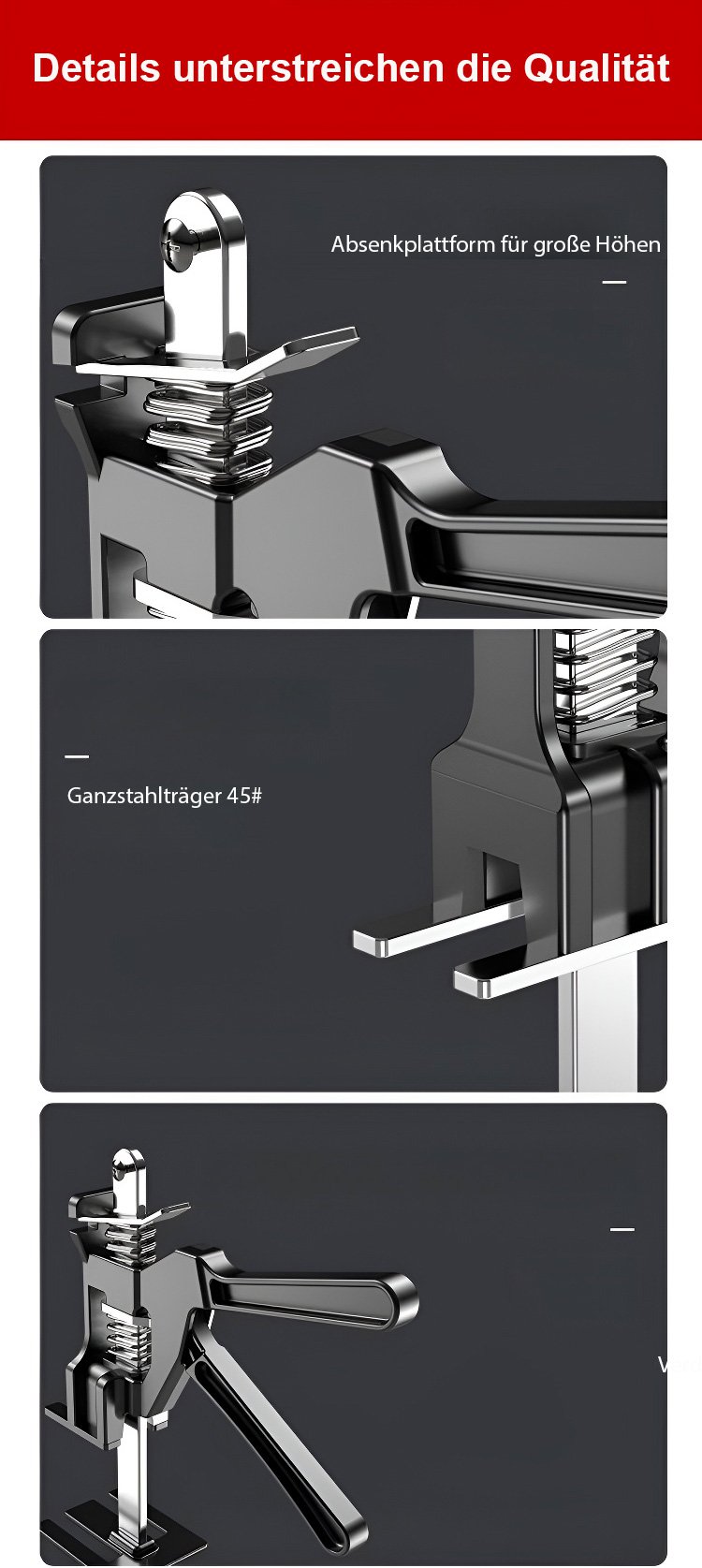 Heben und Absenken schwerer Objekte