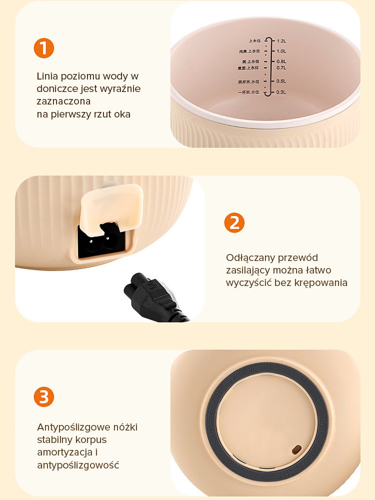 【Wielofunkcyjny garnek elektryczny do gotowania ryżu z funkcją regulacji poziomu cukru】