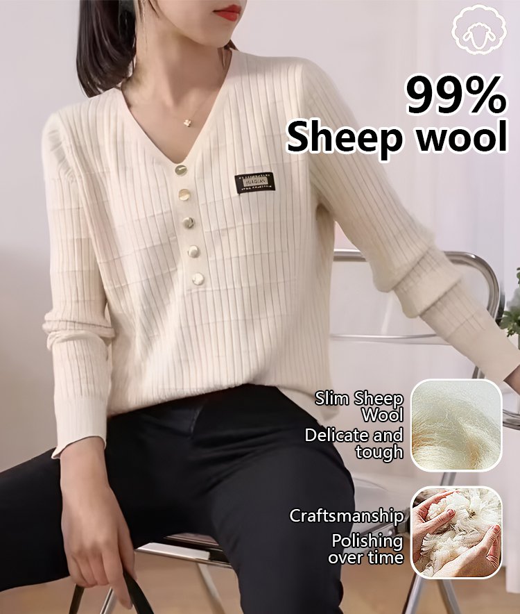 V-neck pullover knitted bottoming shirt