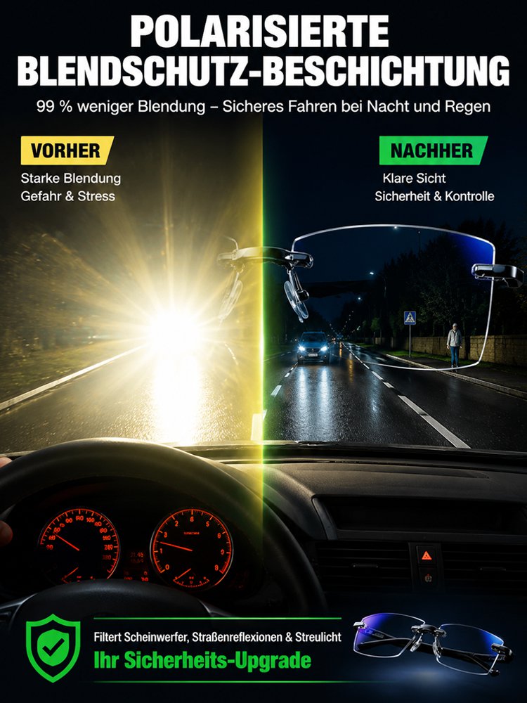 Ultra-leichte randlose Lesebrille mit Diamantschliff
