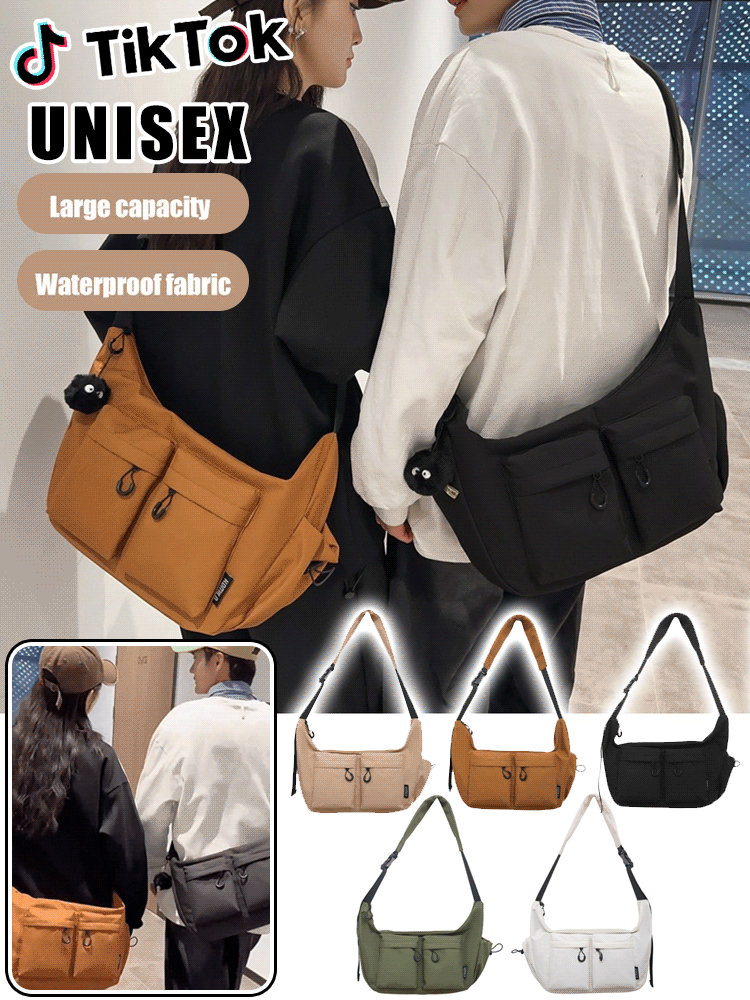 Korean style large capacity messenger canvas bag