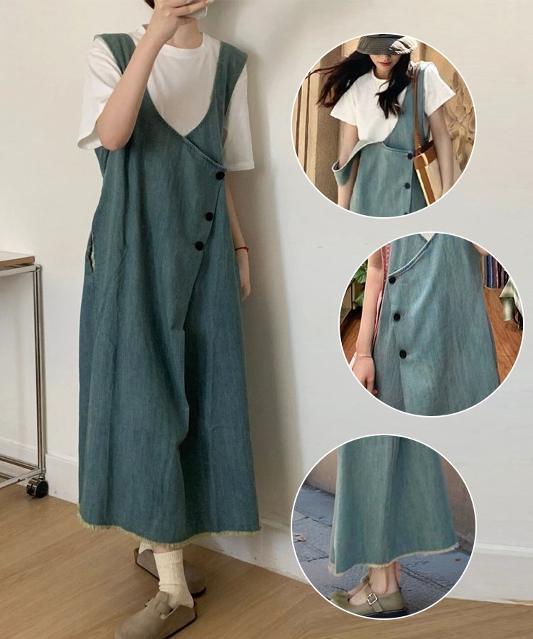 着痩せサロペットスカート